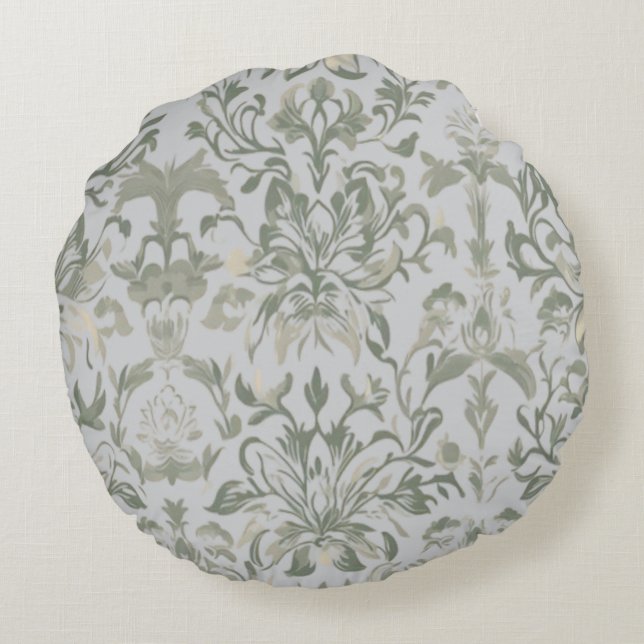 Elegant  Floral Pattern Rond Kussen (Achterkant)