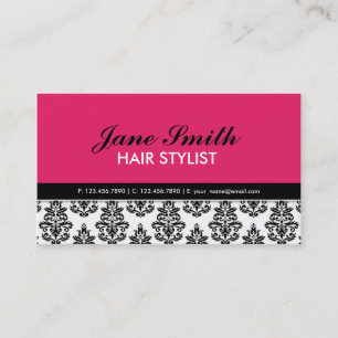 Elegant Floral Pattern Stylist Salon Hairdresser Visitekaartje