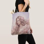 Elegant Floral Pattern Tote Bag (De près)