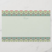 Elegant Floral Pattern Trimmed Briefpapier (Voorkant)