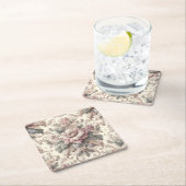 Elegant  Floral Pattern Vierkante Kartonnen Onderzetter (Insitu)
