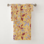 Elegant Floral Pattern with Red and Blue Leaves (En situation)