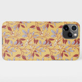 Elegant Floral Pattern with Red and Blue Leaves iPhone Hoesje (Achterkant horizontaal)