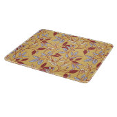 Elegant Floral Pattern with Red and Blue Leaves Snijplank (Hoek)