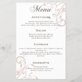 Elegant Floral Peach Blush Wedding Menu Flyer (Voorkant)