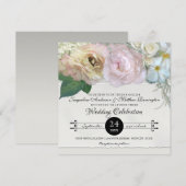 Elegant Floral Peony Hydrangea Roos Flower Wedding Kaart (Voorkant / Achterkant)