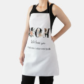 Elegant Floral Personalized Mom Kitchen Apron Schort (Insitu)