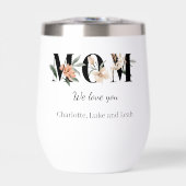 Elegant Floral Personalized Mom Wine Tumbler (Avant)