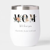 Elegant Floral Personalized Mom Wine Tumbler (Arrière)