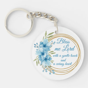 Elegant Floral Personalized Nurse Prayer Sleutelhanger