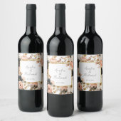 Elegant Floral Personalized Wedding Bottle Labels Wijn Etiket (Flessen)