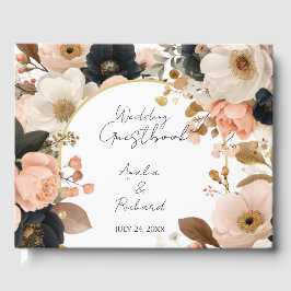 Elegant Floral Personalized Wedding Guestbook Gastenboek