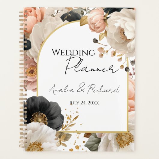 Elegant Floral Personalized Wedding Planner (Devant)