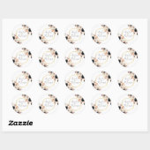 Elegant Floral Personalized Wedding Sticker (Vel)