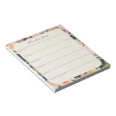 Elegant  Floral Personalized Weekly Planner Notitieblok (Schuin)