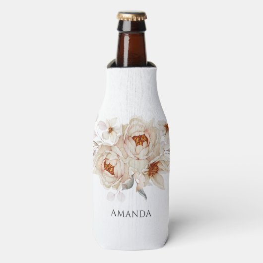 Élégant Floral Personnalisé Glacière de bouteille (Bottle Devant)