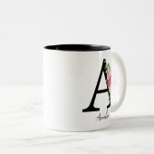 Elégant floral Personnalisé Monogramme Café Mug A (Devant droit)