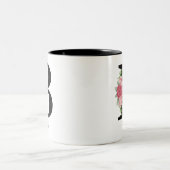 Élégant floral Personnalisé Monogramme Café Mug B (Centre)