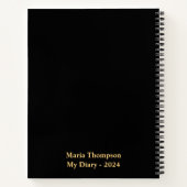 Élégant Floral Personnalisé Nom Carnet (Dos)