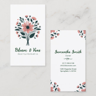 Élégant Floral Personnaliser le Carte de visite