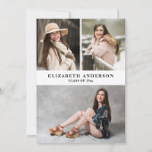 Elégant Floral Photo Graduation Party Faire-part (Dos)