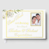 Elégant Floral Photo Mariage Réception Gold Foil (Recto)
