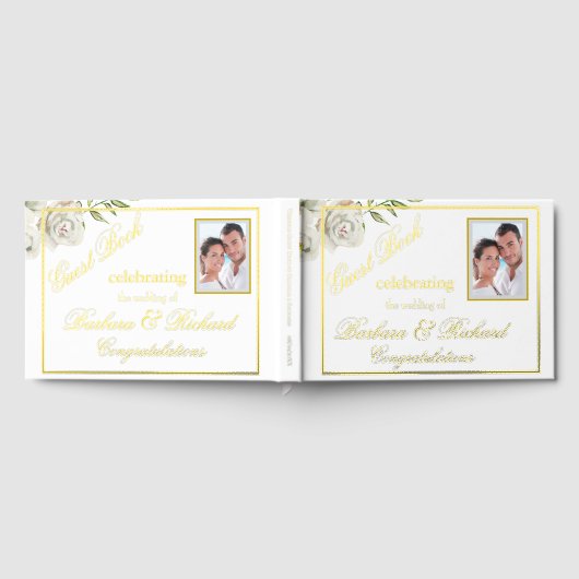 Elégant Floral Photo Mariage Réception Gold Foil (Complet)