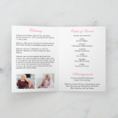 Elegant Floral Photo Memorial Funeral Programme Programma (Binnen)