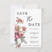 Elegant Floral Photo Wedding Save The Date (Devant)
