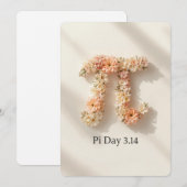Elegant Floral Pi Day Invitation (Devant / Derrière)