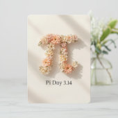 Elegant Floral Pi Day Invitation (Debout devant)