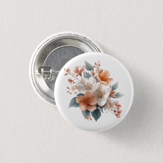 Elegant Floral Pinback Button 💐✨ (Voorkant /achterkant)