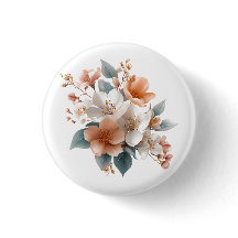 Elegant Floral Pinback Button 💐✨
