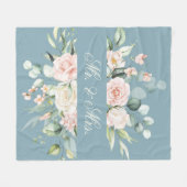 Elegant Floral Pink Blue Waterverf de heer Elegant Fleece Deken (Voorkant (Horizontaal))