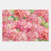 Elegant Floral Pink Hydrangea Pattern Inpakpapier Vel (Voorkant)