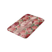 Elegant  Floral Pink Rose Gold Monogramed Badmat (Gekanteld)