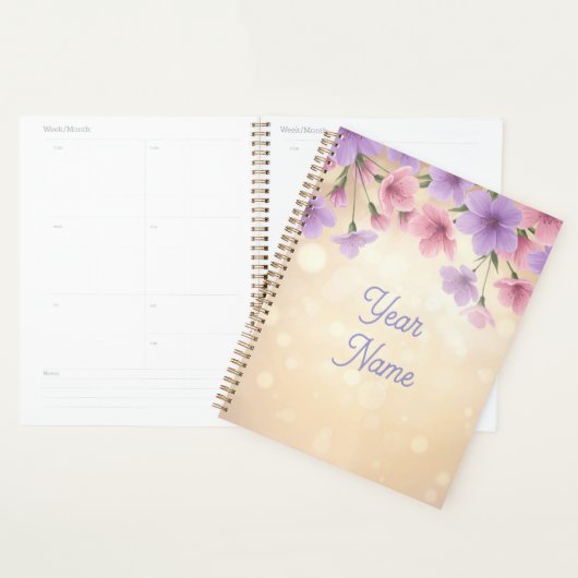 Elegant Floral Planner (Devant avec enveloppe)