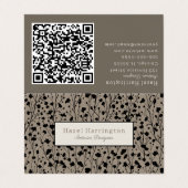 Élégant floral plié Carte de visite moderne Beige (Extérieur déplié)