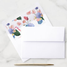 Elegant Floral Poppy Anthurium Pastel Pink Wedding