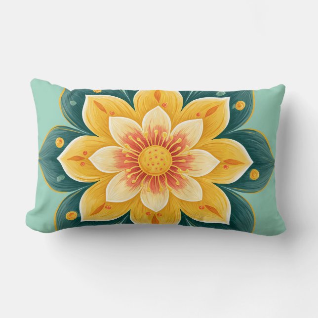 Elegant Floral Print Decorative Pillow Kussen (Voorkant)