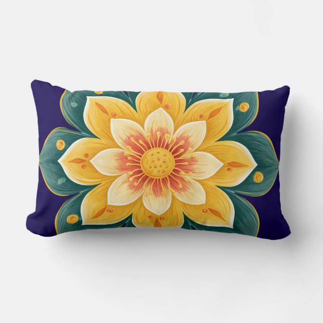 Elegant Floral Print Decorative Pillow Kussen (Voorkant)