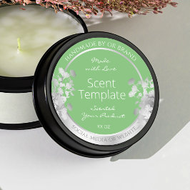 Elegant Floral Product Label Sage Green en Silver