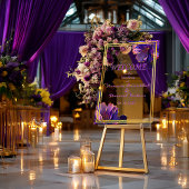 Elegant Floral Purple Luminous Violets Wedding 