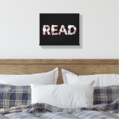 Elegant Floral READ Typography - Pastel Botanical Canvas Afdruk (Insitu (Slaapkamer))