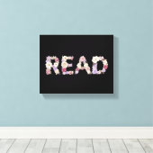 Elegant Floral READ Typography - Pastel Botanical Canvas Afdruk (Insitu (Houten vloer))