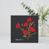 Elegant Floral Red Carnance Kaart (Staand voorkant)