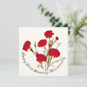 Elegant Floral Red Carnance Kaart (Staand voorkant)