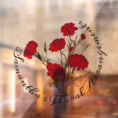  Elegant  Floral Red Carnance Raamsticker (Vel 2)