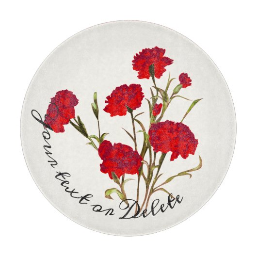 Elegant Floral Red Carnance Snijplank (Voorkant)