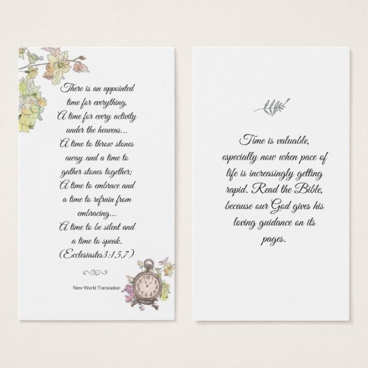 Élégant Floral Religieux Bible Sagesse Signet (Devant & derrière)